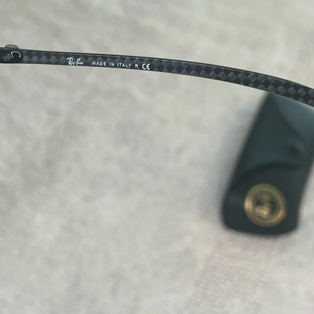 Ray-Ban RB8302 Carbon Fiber Sunglasses Black Frame Green Lenses Made in Italy - Picture 10 of 11